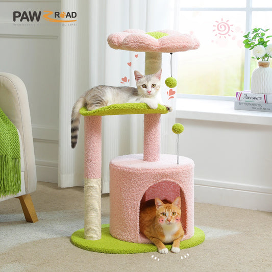 PAWZ Road Flower Cat Tree With Natural Sisal Scratching Post