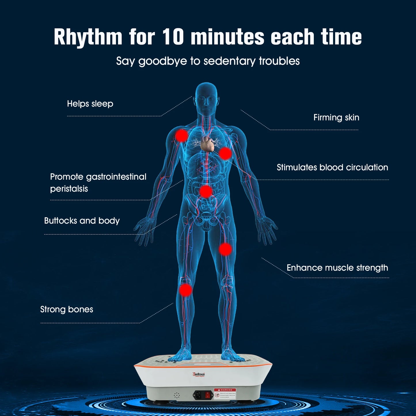 Jeefanco Vertical Vibration Plate for Home Fitness Therapy