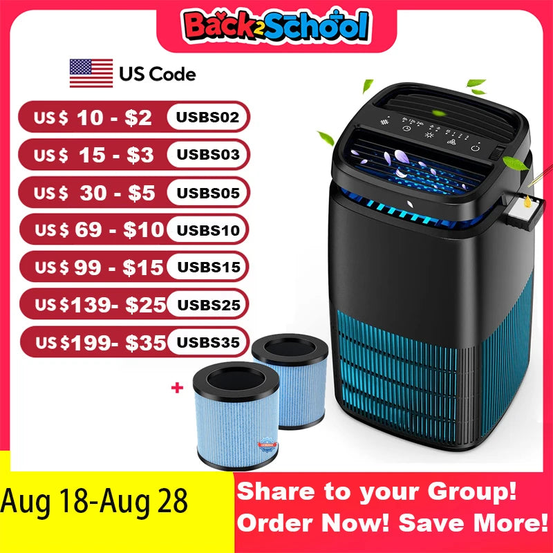 AROEVE H13 True HEPA Air Purifier Fragrance Sleep Timer