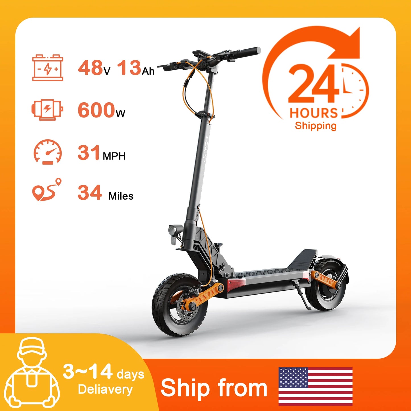 Joyor S5Z Electric Scooter 600W 31 MPH 34 Mile Range