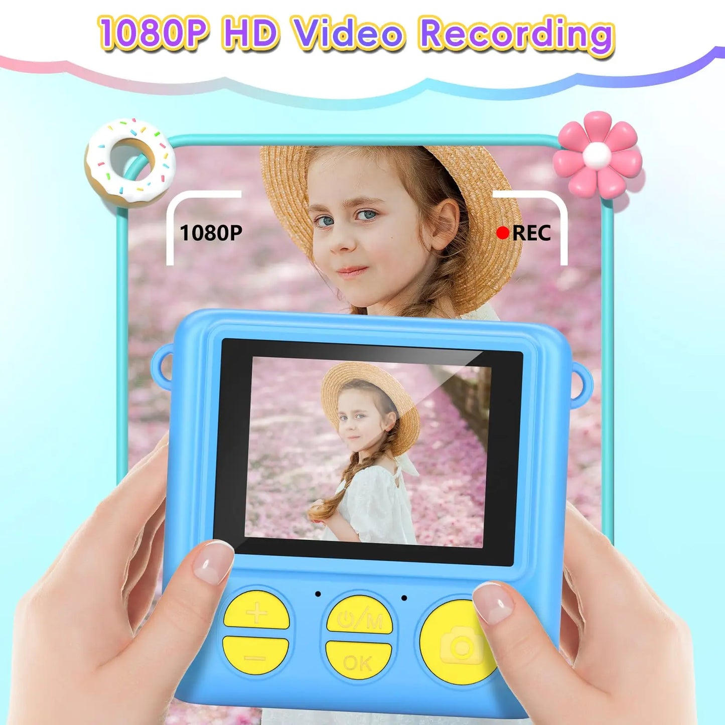 CN Kids Digital Camera Instant Printing FHD Selfies