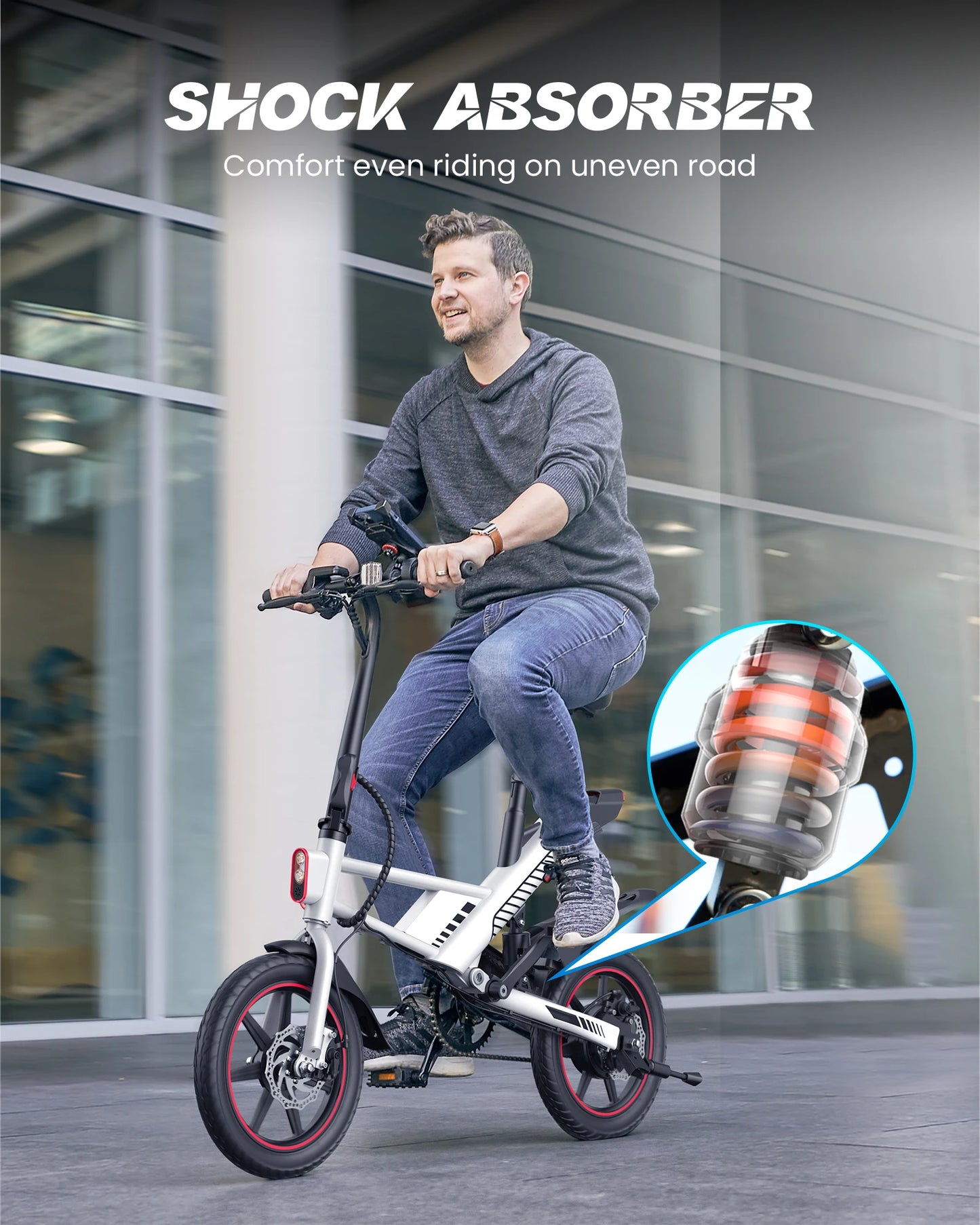 Gyroor 450W Electric Bike for Adults 18.6 MPH Three Modes