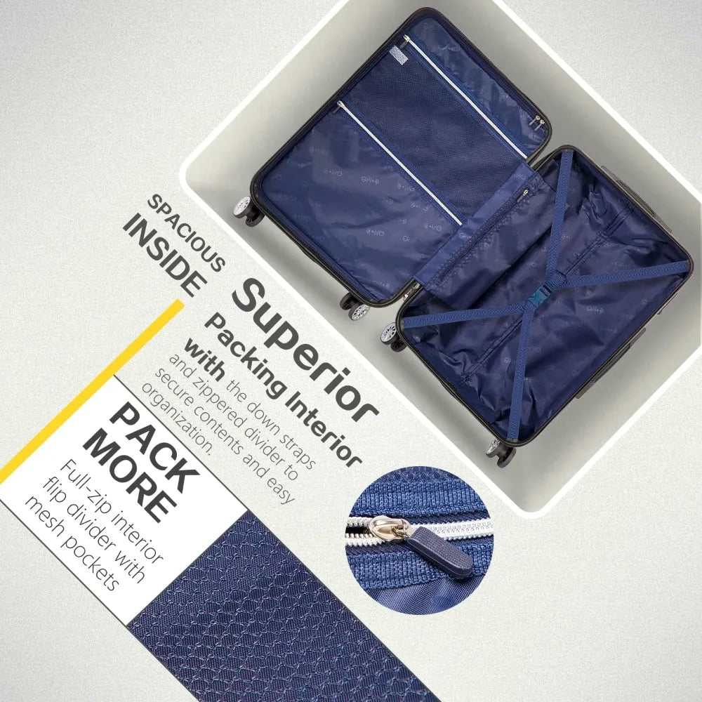 Expandable Luggage 28 Inch Suitcase PC ABS Spinner Carry On