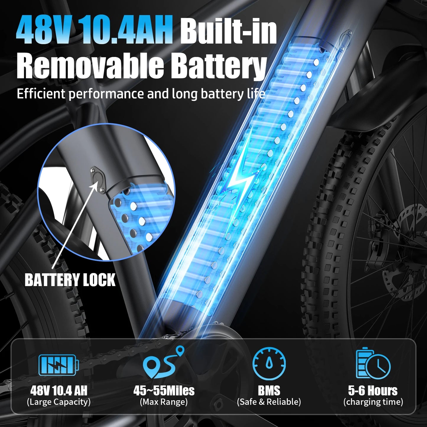 Max Speed Electric Bike 1000W Motor 7 Speed Off Road