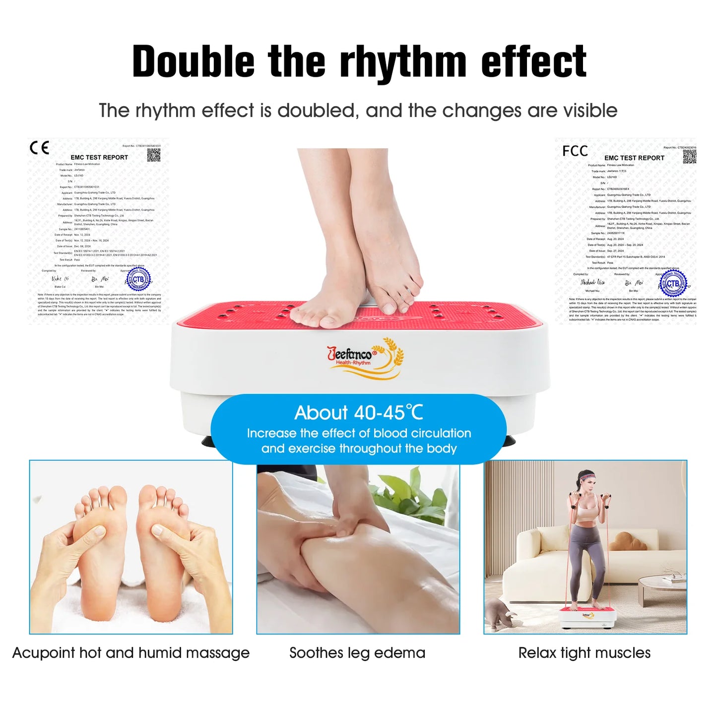 Jeefanco Vibration Plate Silicone Surface For Seniors Teens