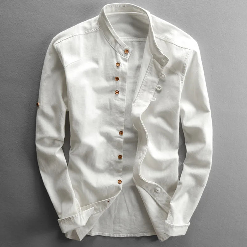 Leviortin Linen Cotton Harajuku Shirt For Men