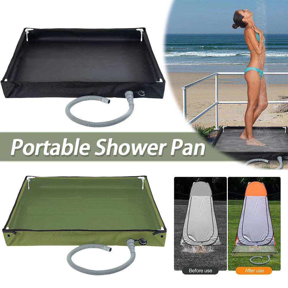 Shunmaii Portable Shower Pan With Drain Hose For Camping