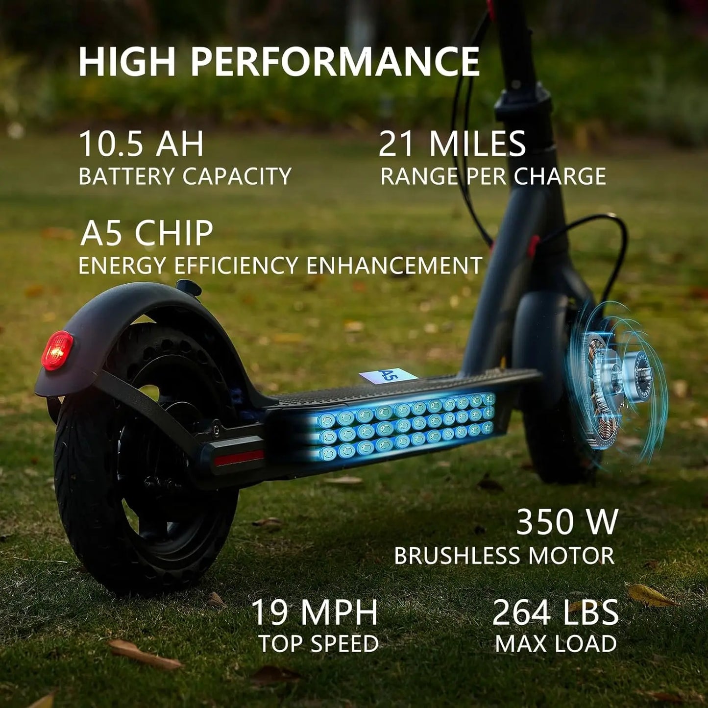 Electric Foldable Scooter 36V 21 Mile Range 19 MPH Urban