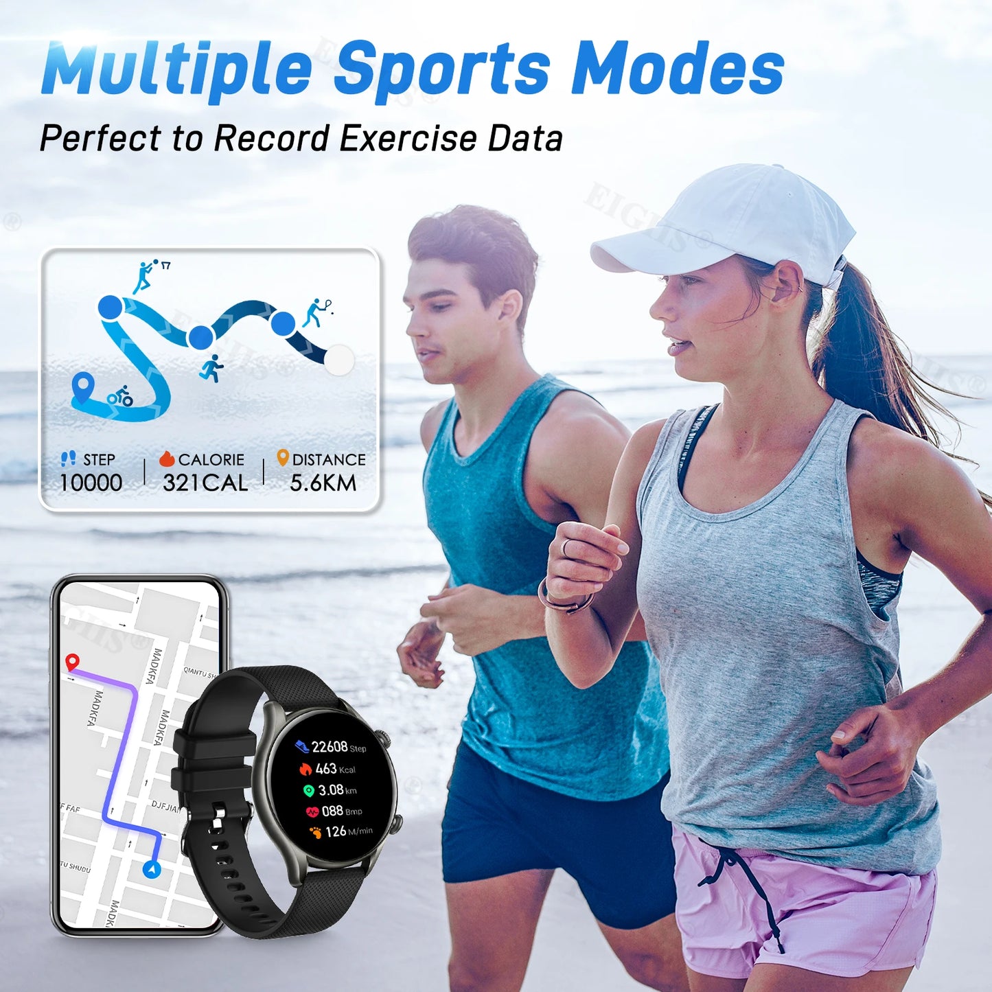 LaNikar Smart Watch Men Bluetooth Call Heart Rate Monitor