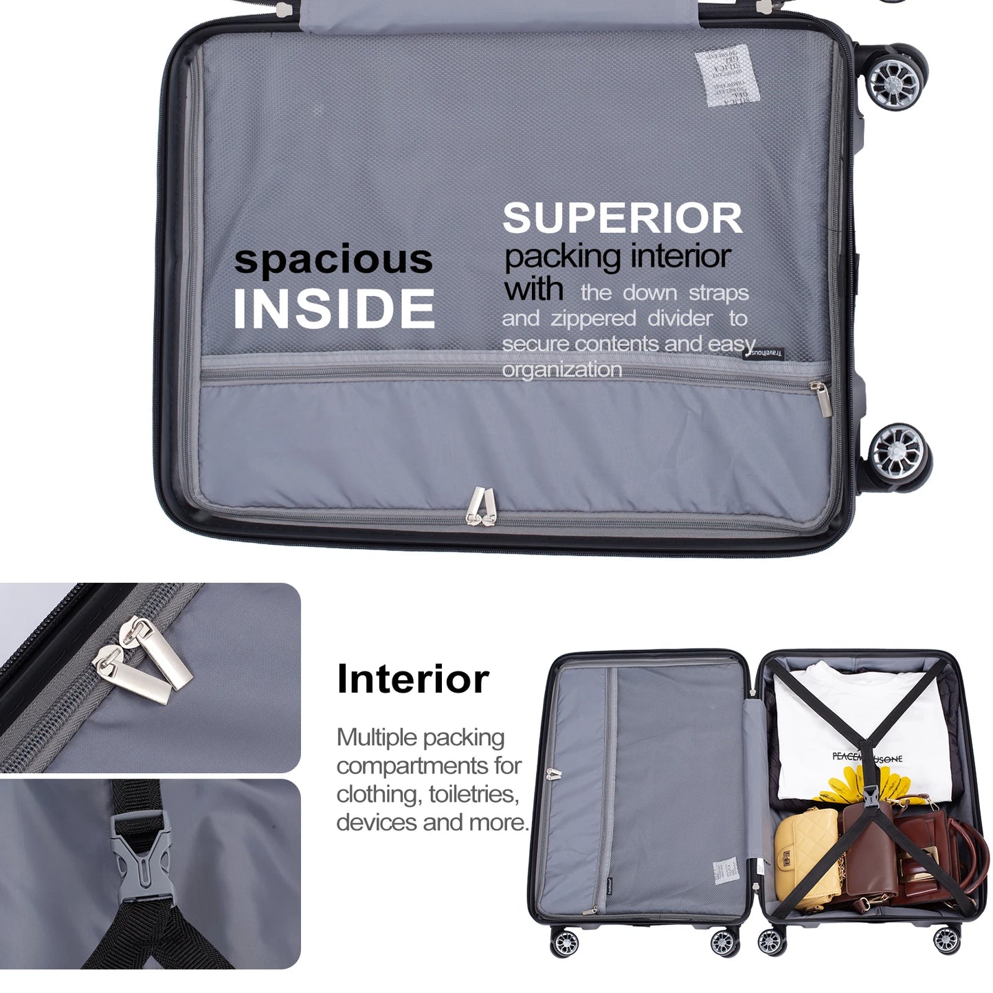 Travelhouse Hardshell PP Luggage Set 3 Piece With TSA Lock