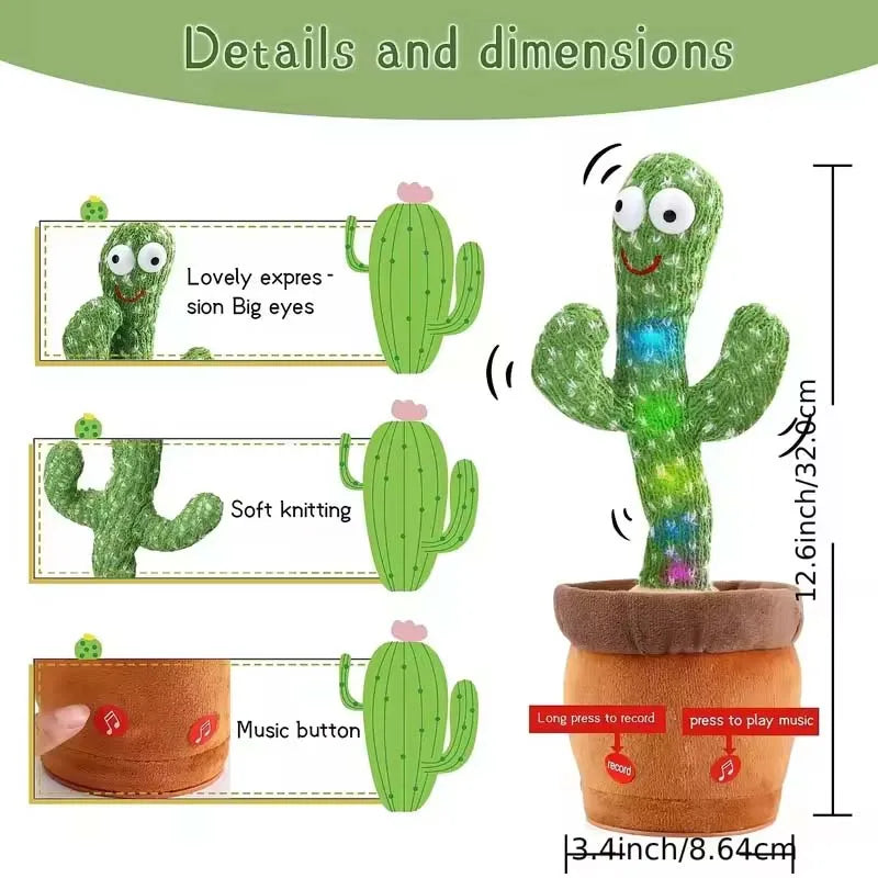 LISMCN Dancing Talking Cactus Toy For Kids Singing Fun