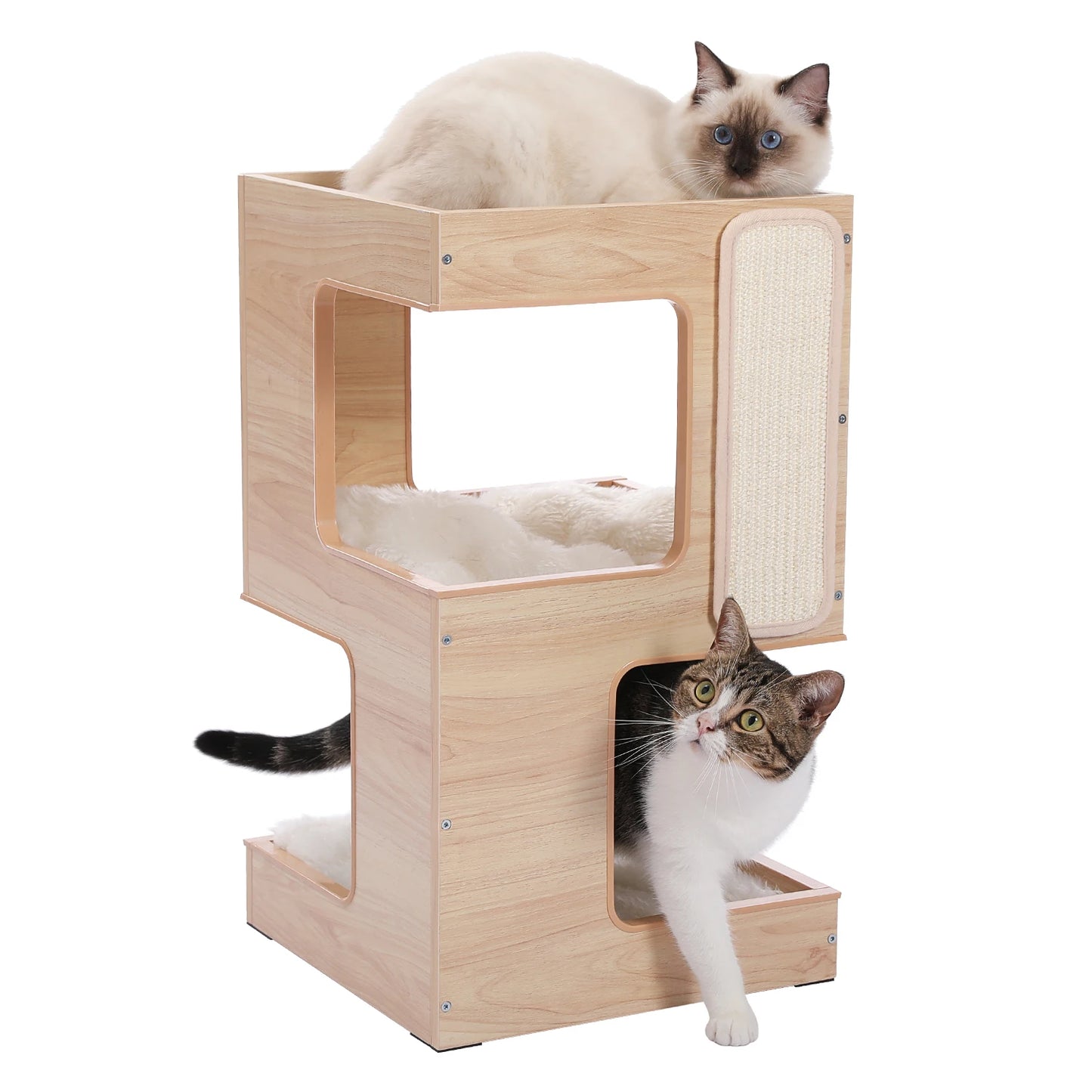 PAWZ Road Modern Cat Tree With Scratcher And House Pad