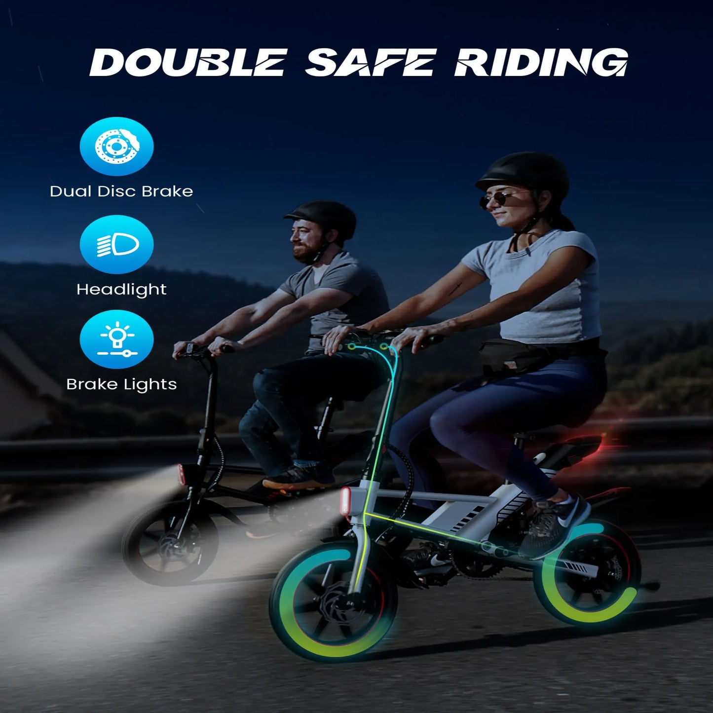 Gyroor 450W Electric Bike for Adults 18.6 MPH Three Modes