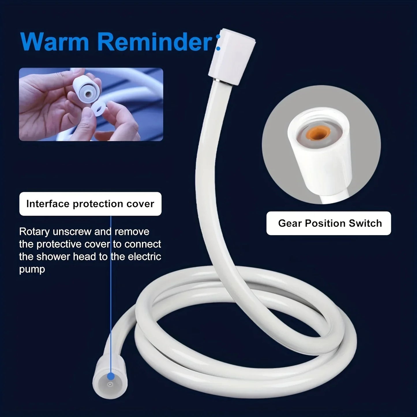 Portable USB Rechargeable Shower Head Garden Hose Nozzle