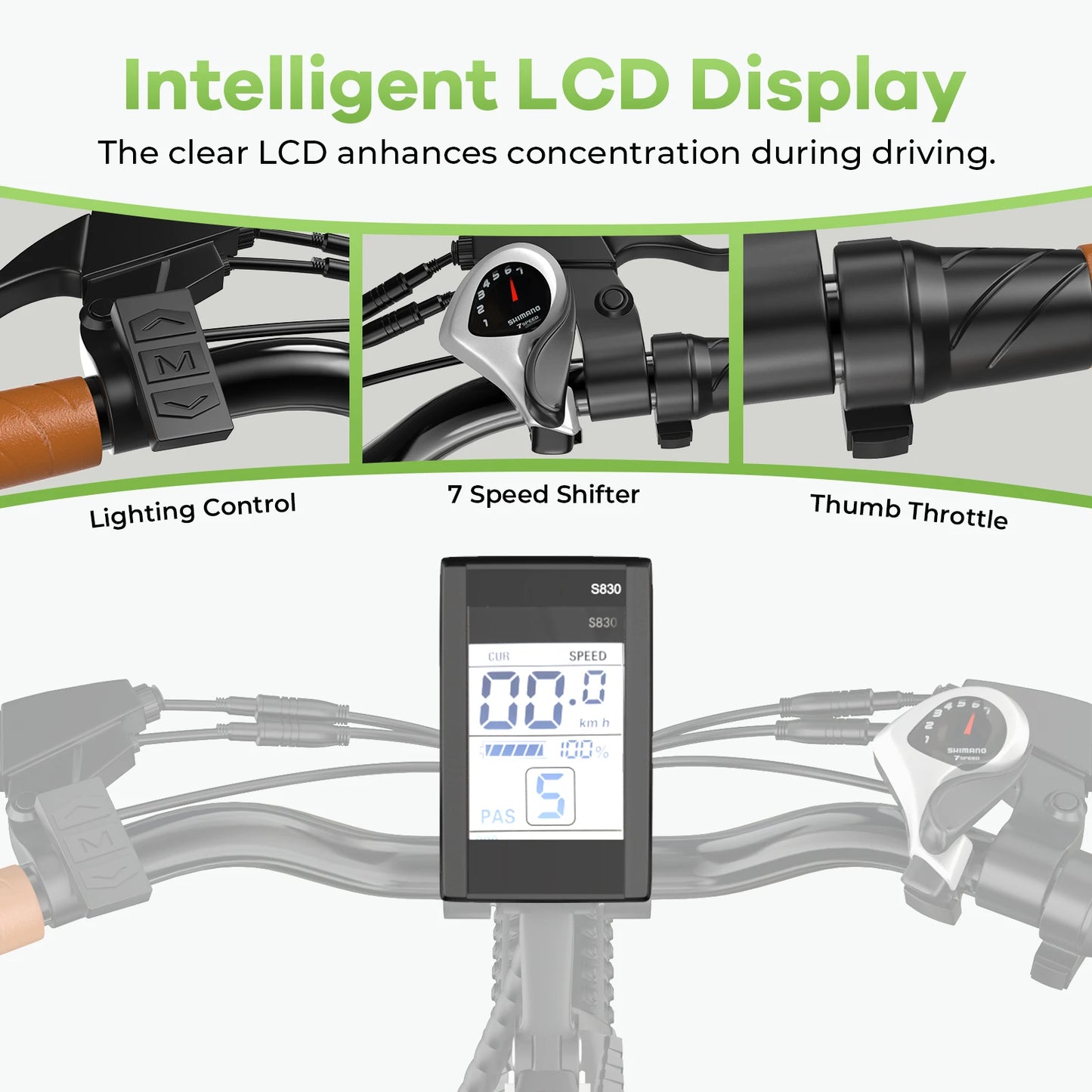 1000 Peak E Bike For Adults Removable Battery 26 In 7 Speed