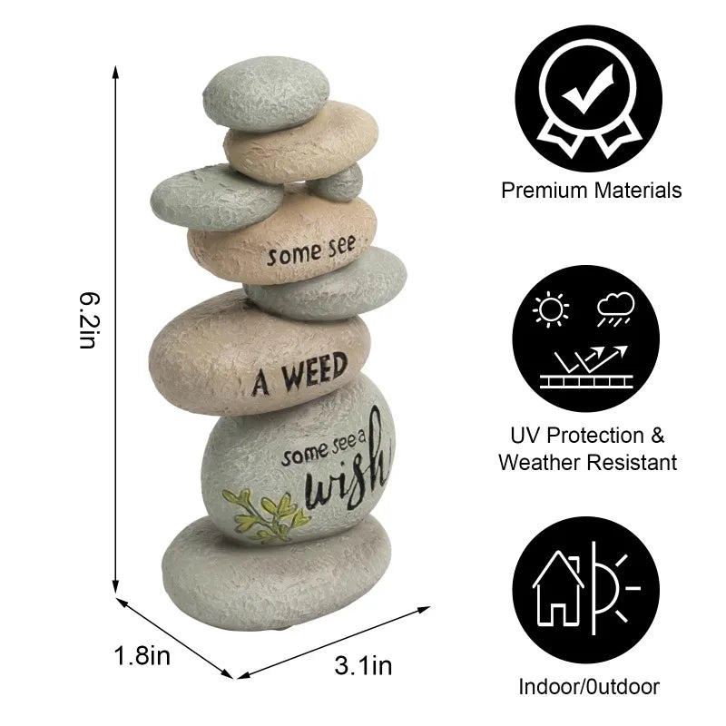 Hign-Concerned Resin Cairn Stones Zen Garden Decor Bundle