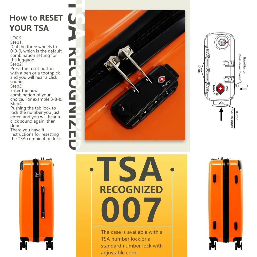 Expandable Luggage 28 Inch Suitcase PC ABS Spinner Carry On