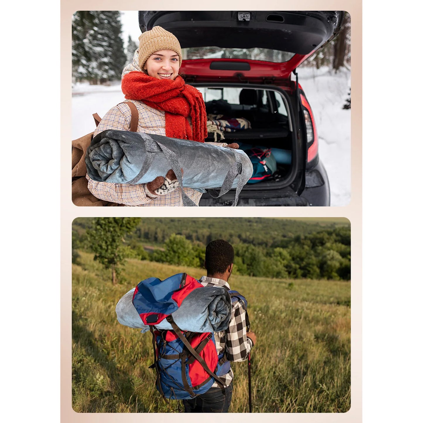 Heated Car Blanket 12V 48W Fast Heating For Camping