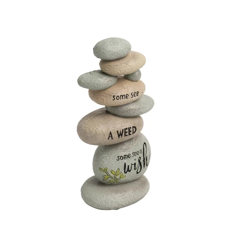 Hign-Concerned Resin Cairn Stones Zen Garden Decor Bundle