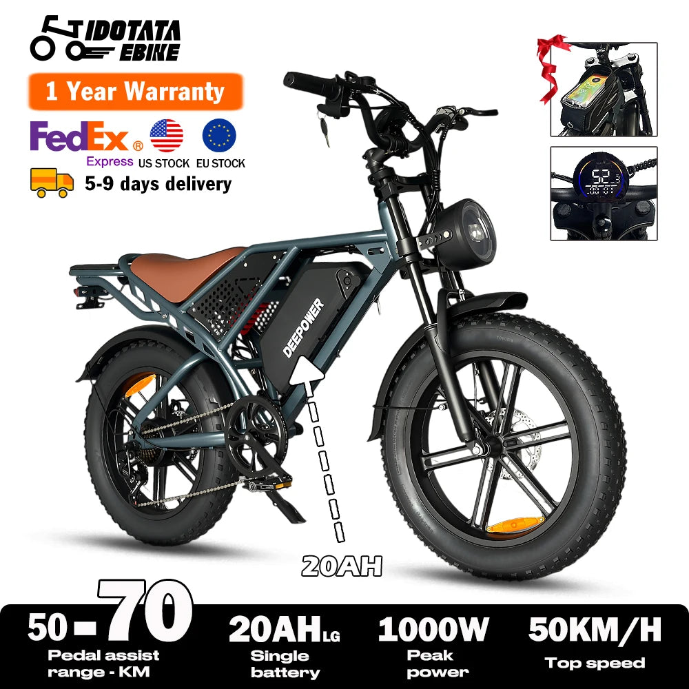 IDOTATA QS7 Electric Bike For Adults 1000W Dual Battery