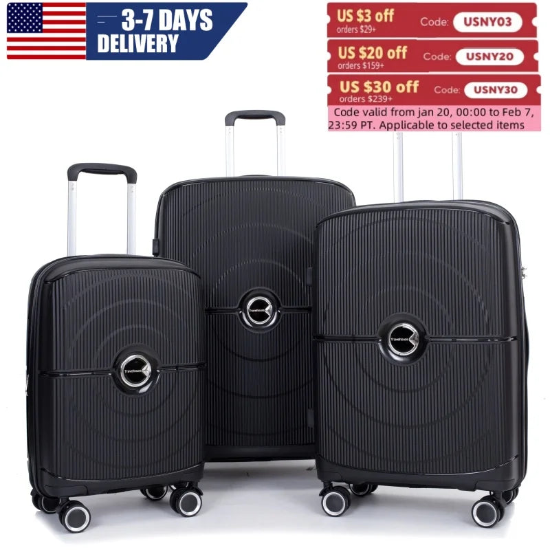 Travelhouse Ultra Luggage Hardshell 3 Piece Set 20 24 28