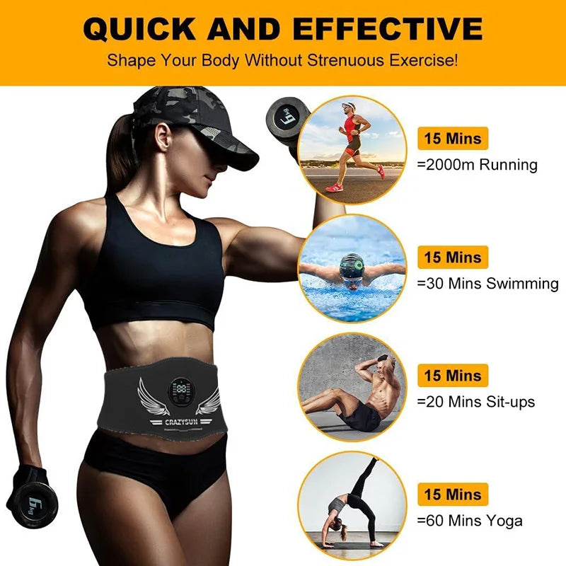 Eelhoe Abdominal Toning Belt EMS Stimulator 10 Modes Home