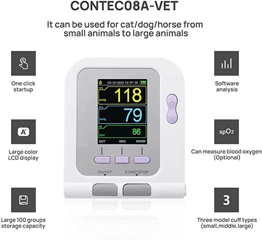Contec Vet Sphygmomanometer Blood Pressure Monitor Cuffs